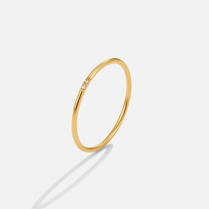 Eula Gold-Tone Band Ring Lined with Crystals