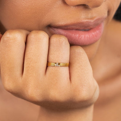 Eula Paired Crystal Gold-Tone Ring Set