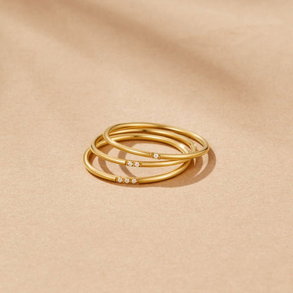 Eula Paired Crystal Gold-Tone Ring Set