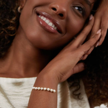 Eva Slim Chain Freshwater Pearl Bracelet