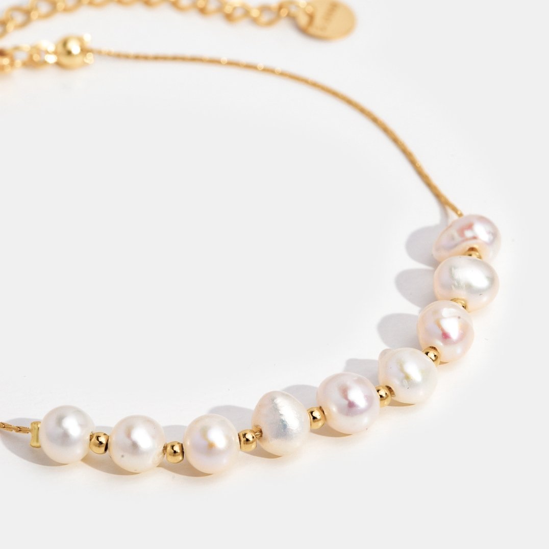 Eva Slim Chain Freshwater Pearl Bracelet