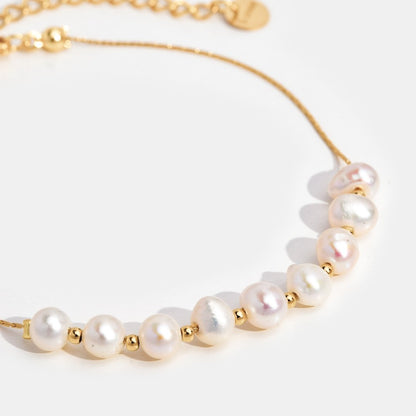 Eva Slim Chain Freshwater Pearl Bracelet