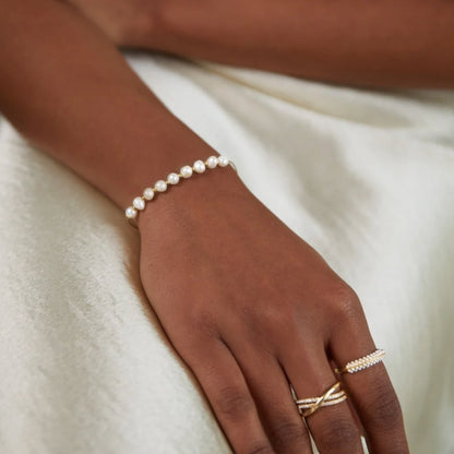 Eva Slim Chain Freshwater Pearl Bracelet