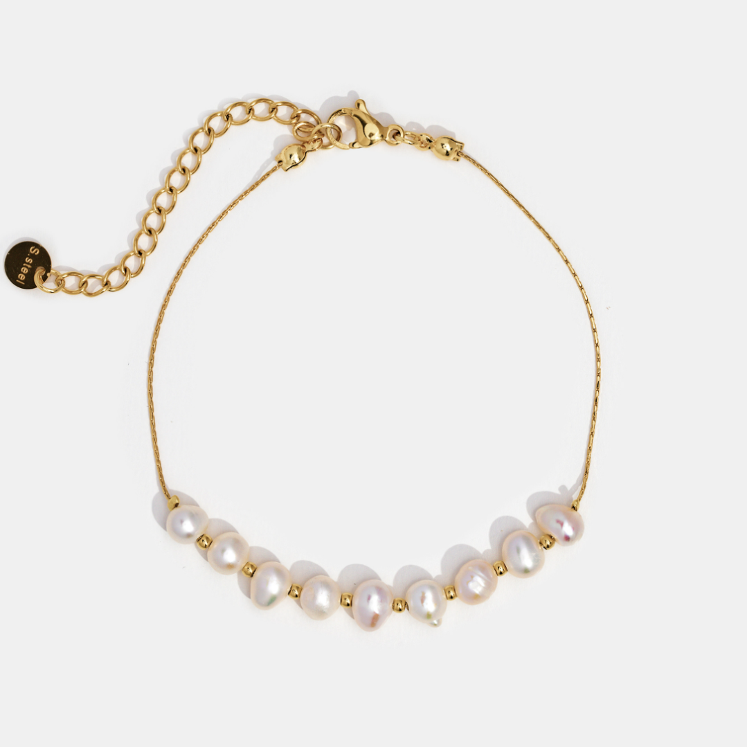 Eva Slim Chain Freshwater Pearl Bracelet