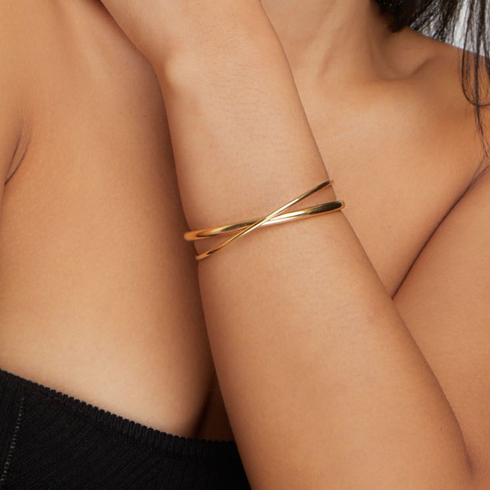 Eva Slender Rope Twist Gold-Tone Bracelet