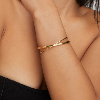 Eva Slender Rope Twist Gold-Tone Bracelet