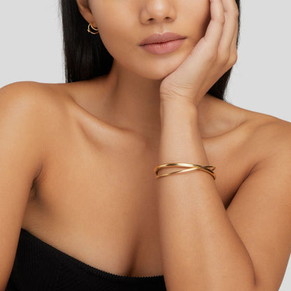 Eva Slender Rope Twist Gold-Tone Bracelet