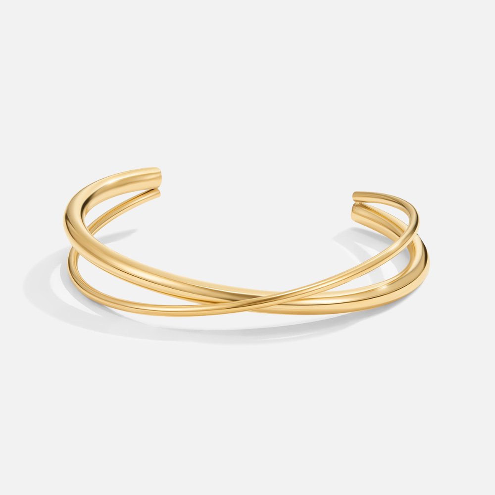 Eva Slender Rope Twist Gold-Tone Bracelet