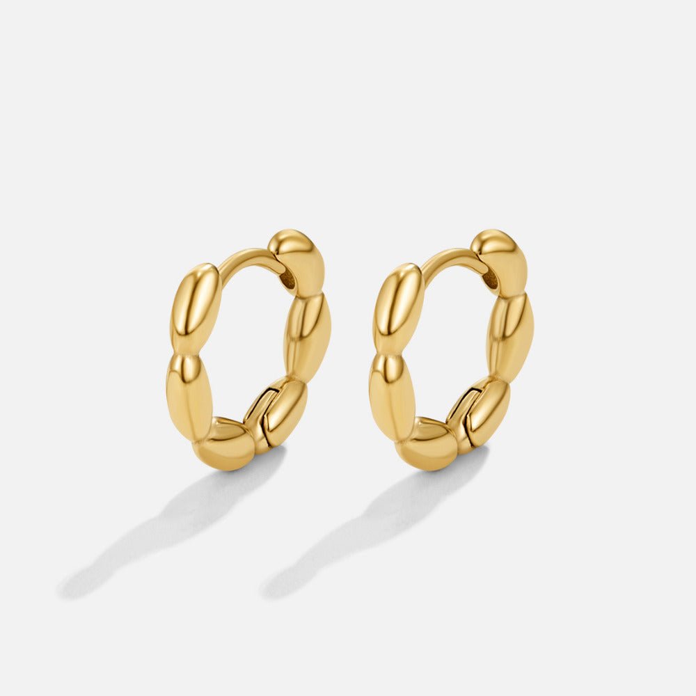 Evan Fine Beaded Texture Slim Hoop Earrings