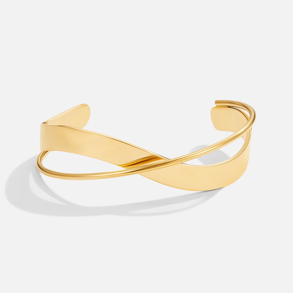 Eve Slim Polished Narrow Gold-Tone Bangle