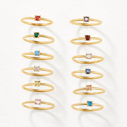 Gold-Tone February Birthstone Ring in Soft Purple