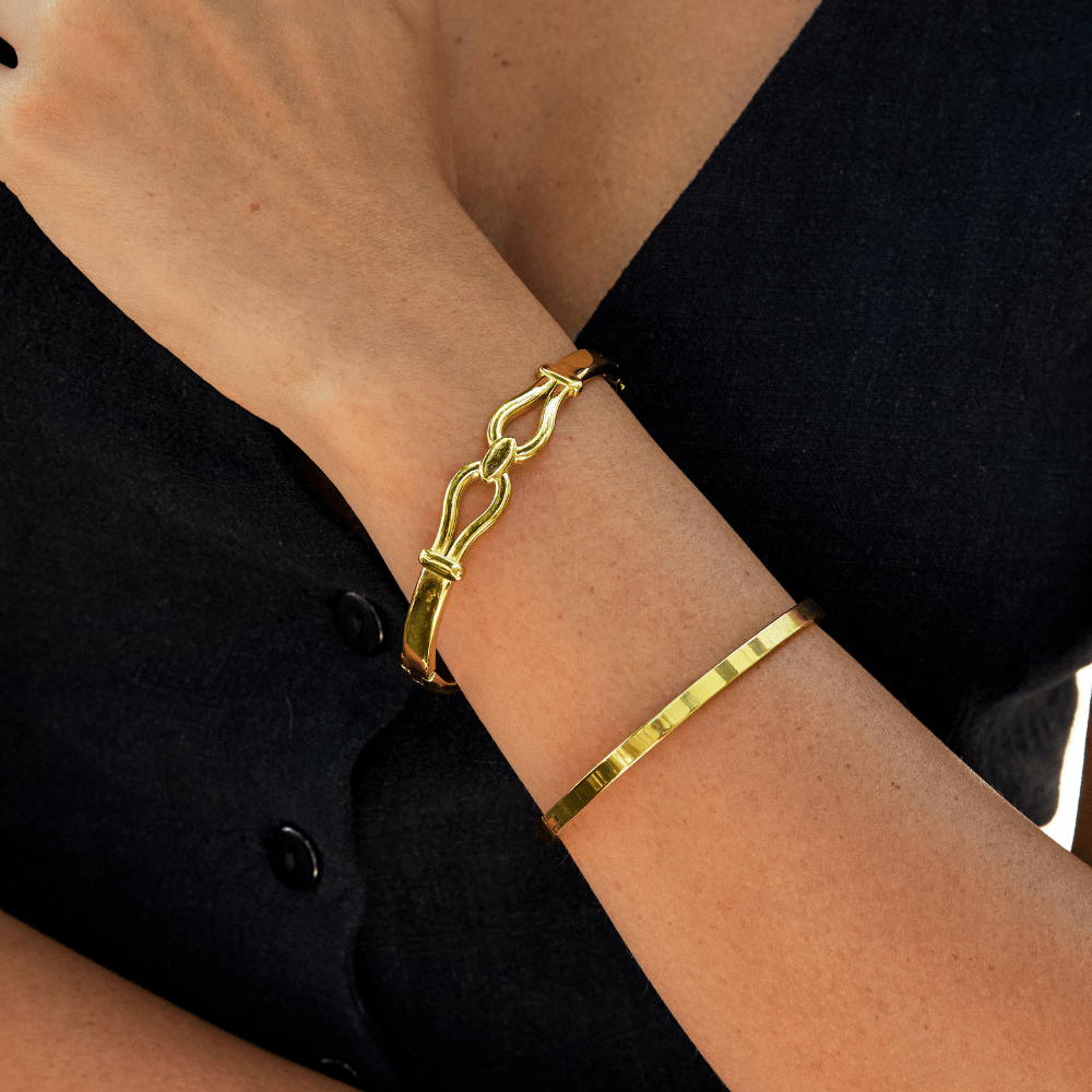 Felicity Polished Gold-Tone Round Bangle