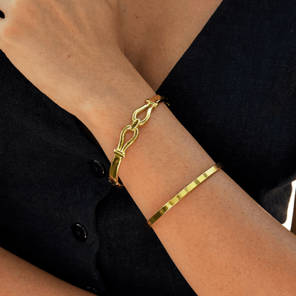 Felicity Polished Gold-Tone Round Bangle