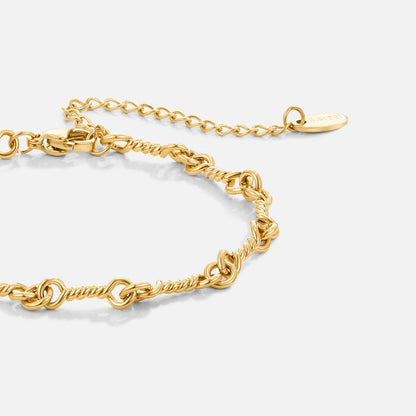 Figaro Link Small Knot Gold-Tone Bracelet