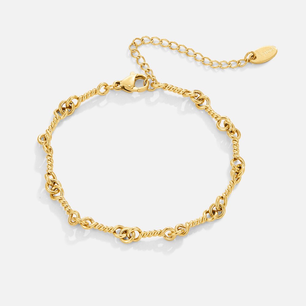 Figaro Link Small Knot Gold-Tone Bracelet