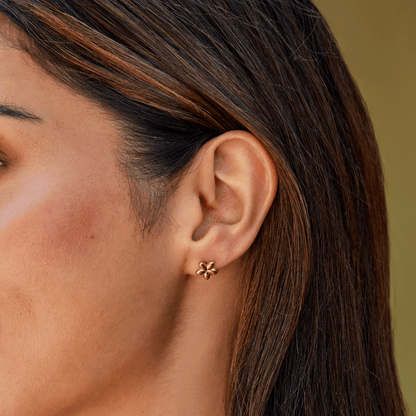 Puffed Little Flower Stud Earrings