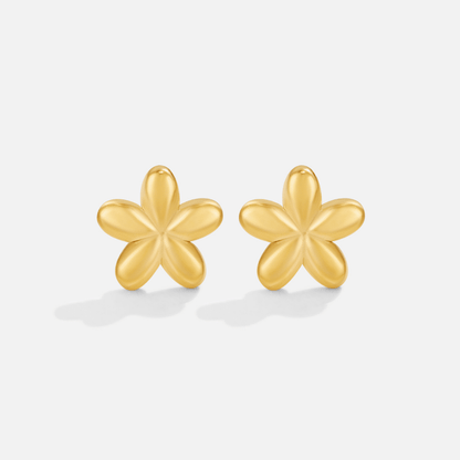 Puffed Little Flower Stud Earrings