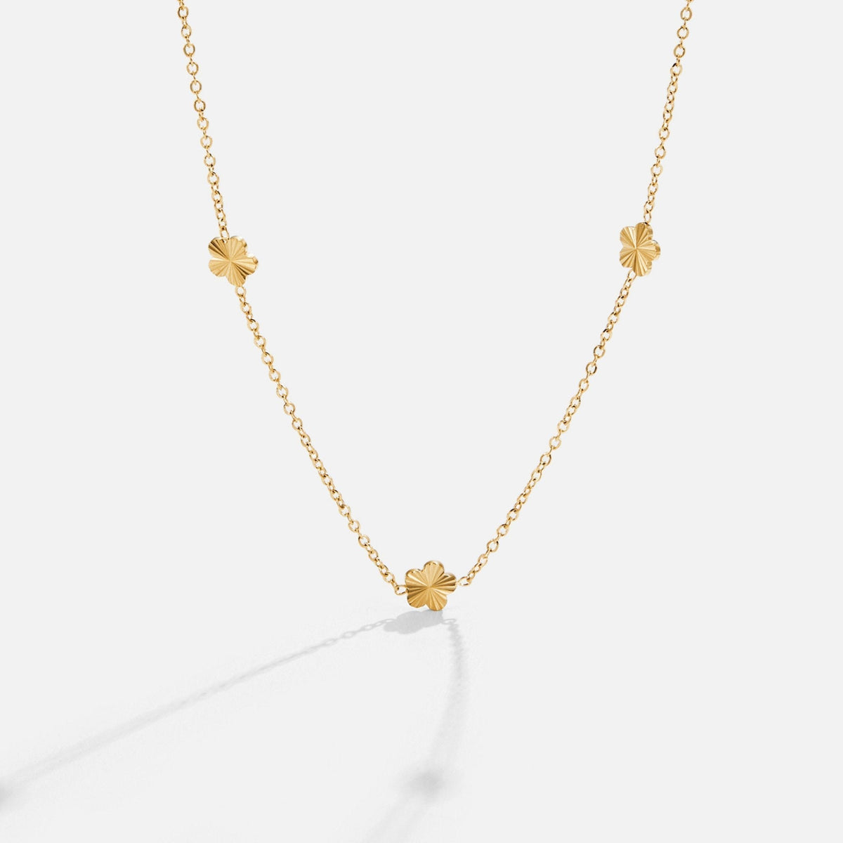 Bright Flower Charm on a Gold-Tone Chain Necklace