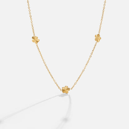 Bright Flower Charm on a Gold-Tone Chain Necklace