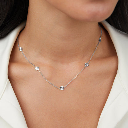 Small Bloom Silver-Tone Charm Necklace