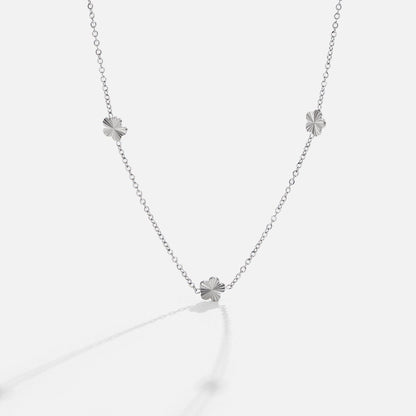 Small Bloom Silver-Tone Charm Necklace