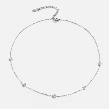 Small Bloom Silver-Tone Charm Necklace