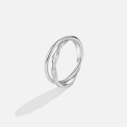 Twin Strand Silver-Tone Everyday Ring