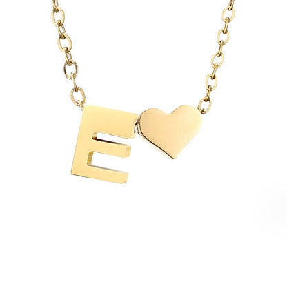 Heart and Initial Charm Gold-Tone Necklace