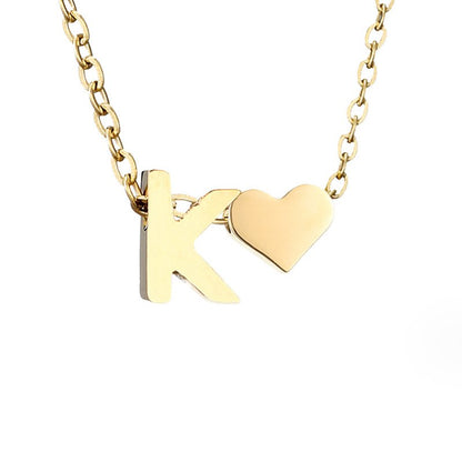 Heart and Initial Charm Gold-Tone Necklace