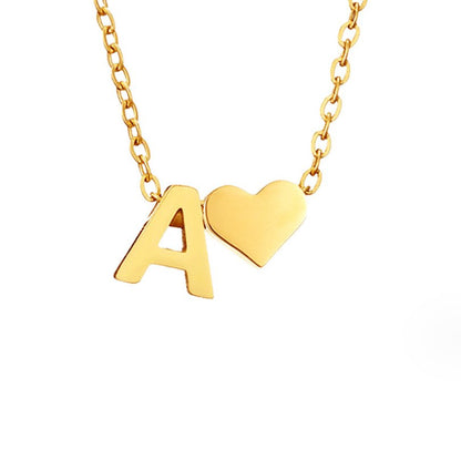 Heart and Initial Charm Gold-Tone Necklace