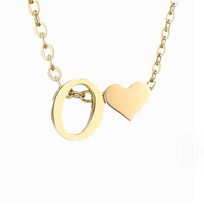 Heart and Initial Charm Gold-Tone Necklace