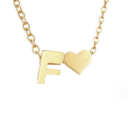 Heart and Initial Charm Gold-Tone Necklace