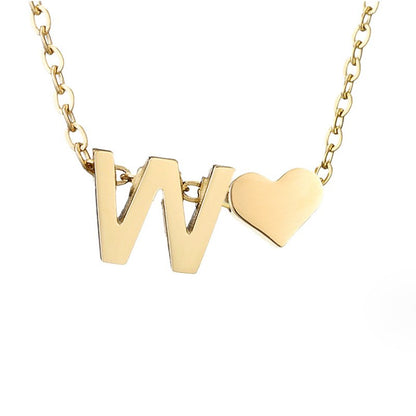 Heart and Initial Charm Gold-Tone Necklace