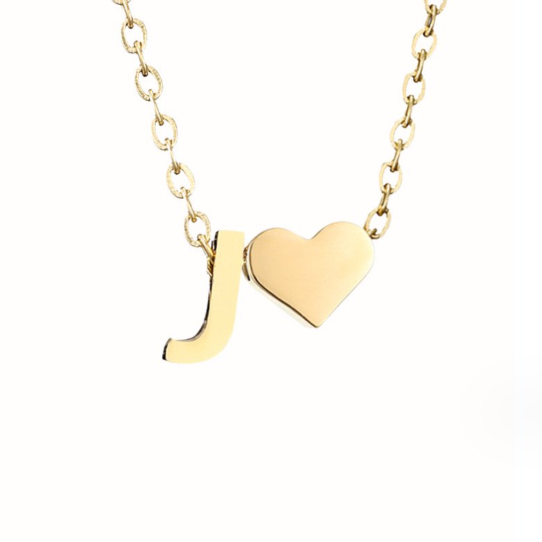 Heart and Initial Charm Gold-Tone Necklace