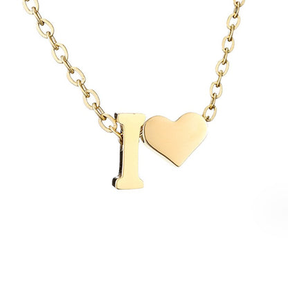 Heart and Initial Charm Gold-Tone Necklace