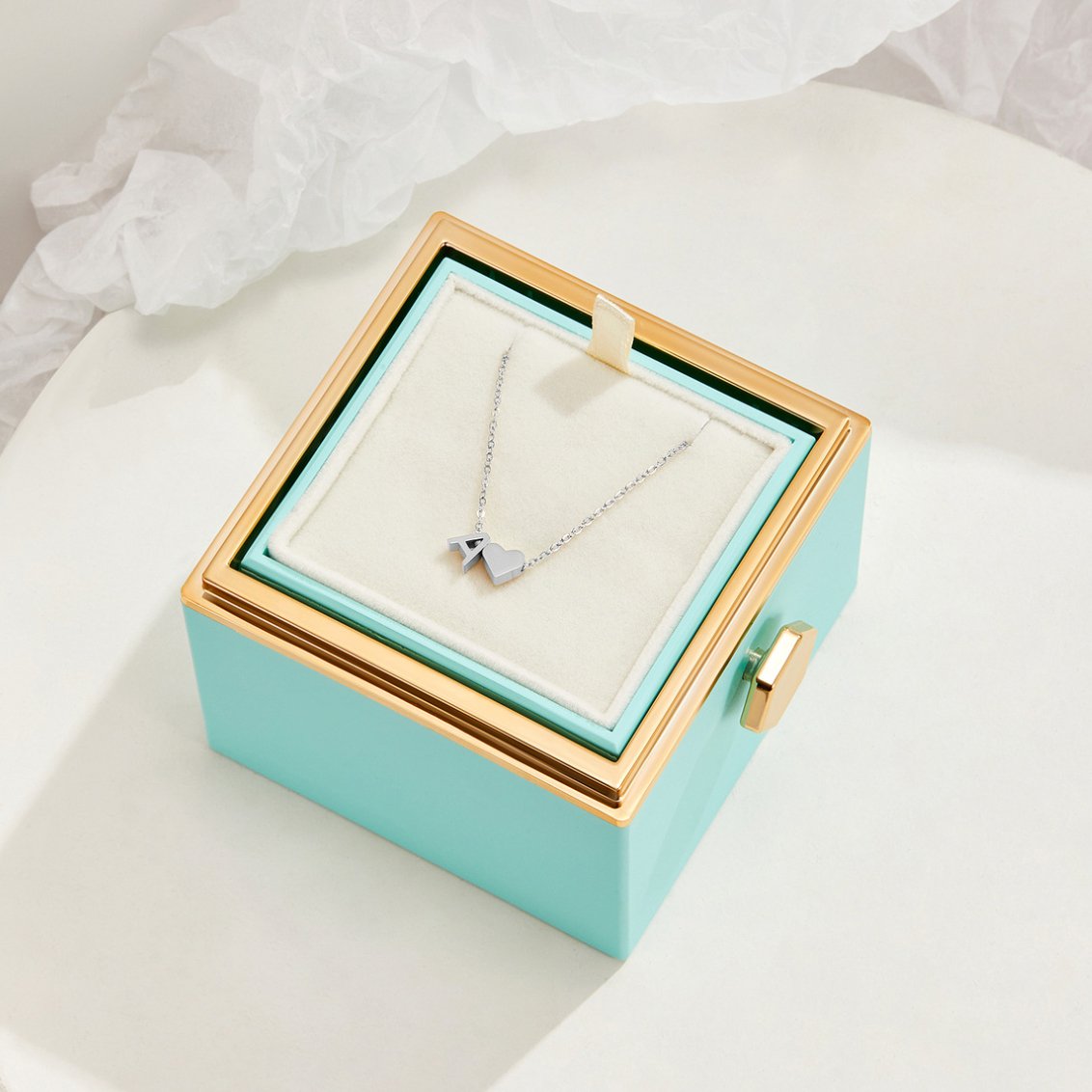 Silver-Tone Initial and Heart Charm Necklace