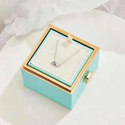 Silver-Tone Initial and Heart Charm Necklace