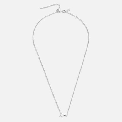 Silver-Tone Initial and Heart Charm Necklace