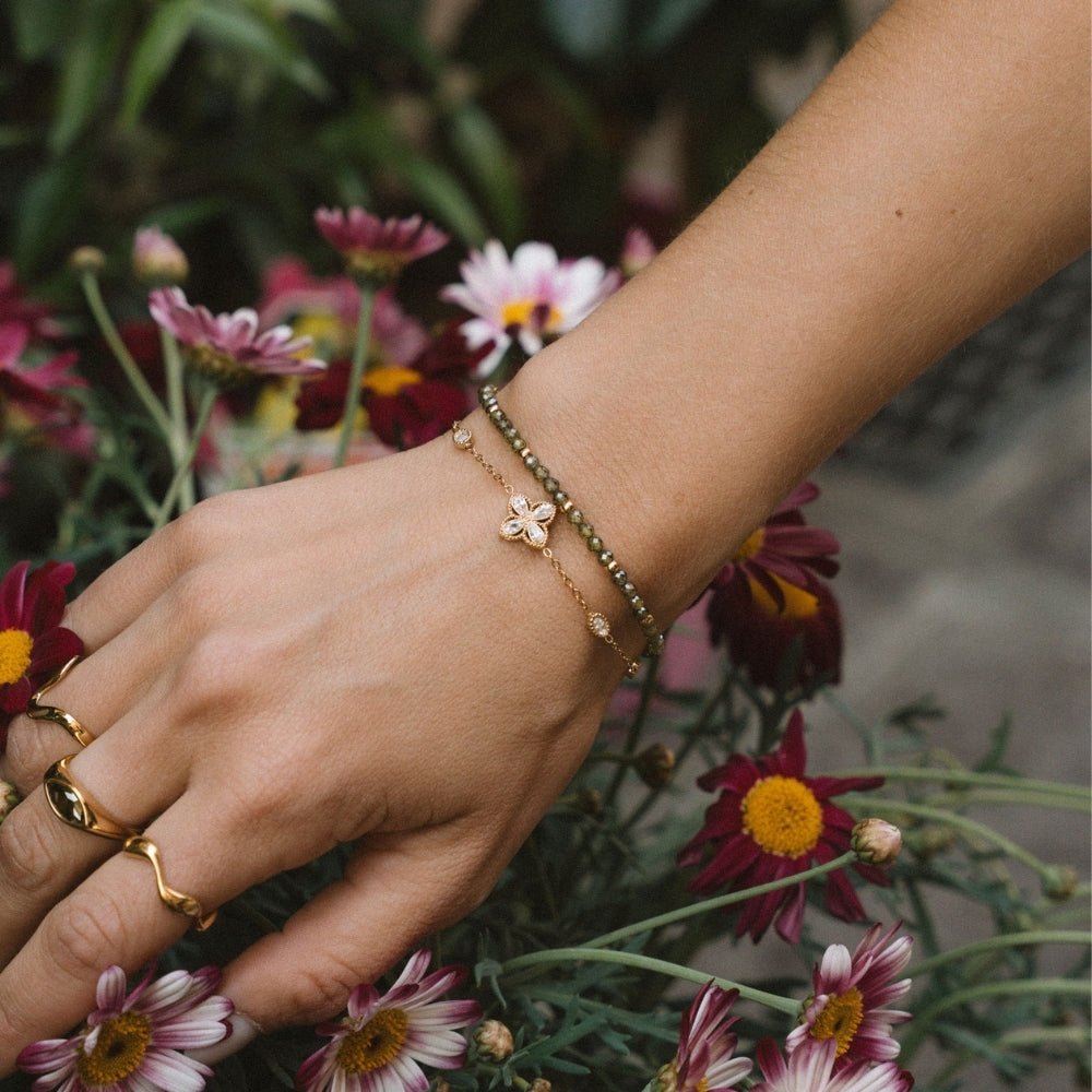 Lucky Clover Crystal Chain Bracelet