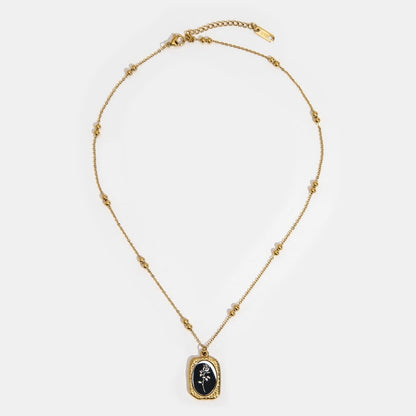 Little Garden Rose Charm Necklace