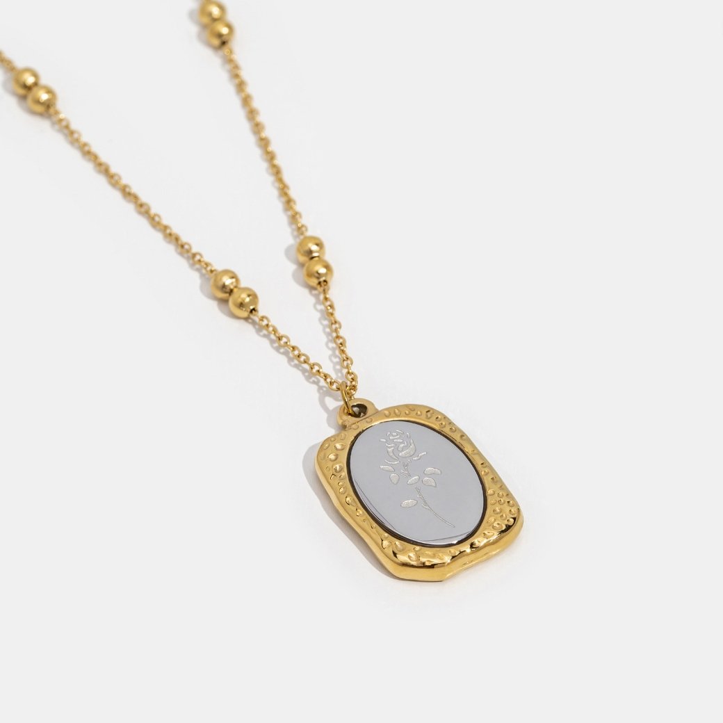 Little Garden Rose Charm Necklace