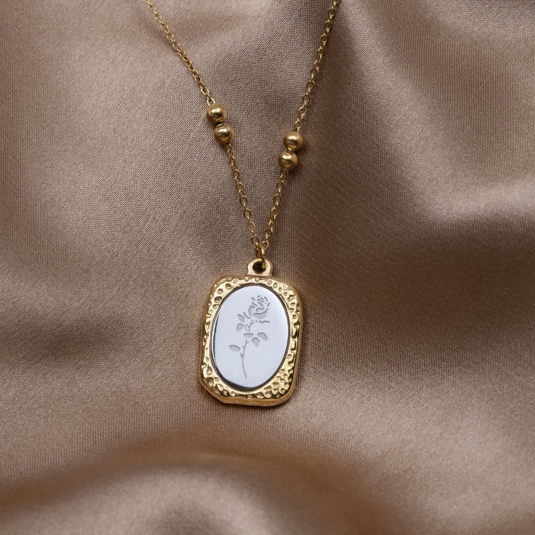 Little Garden Rose Charm Necklace