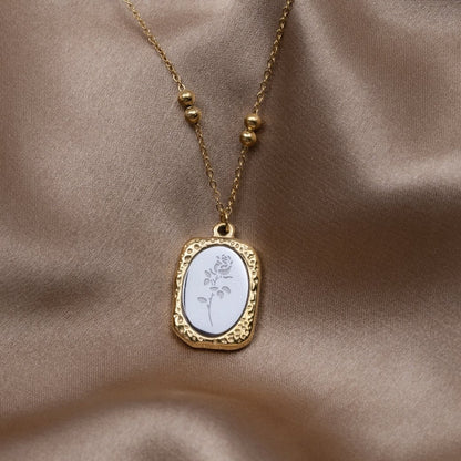 Little Garden Rose Charm Necklace