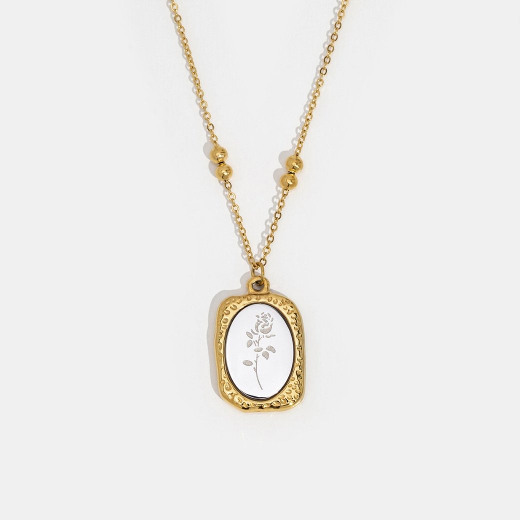 Little Garden Rose Charm Necklace