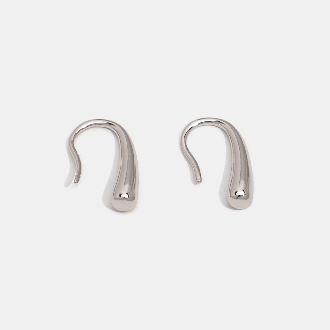 Francesca Smooth Drop Earrings in Silver-Tone