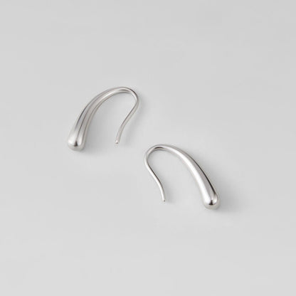 Francesca Smooth Drop Earrings in Silver-Tone