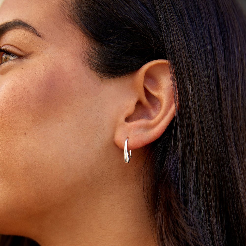 Francesca Smooth Drop Earrings in Silver-Tone