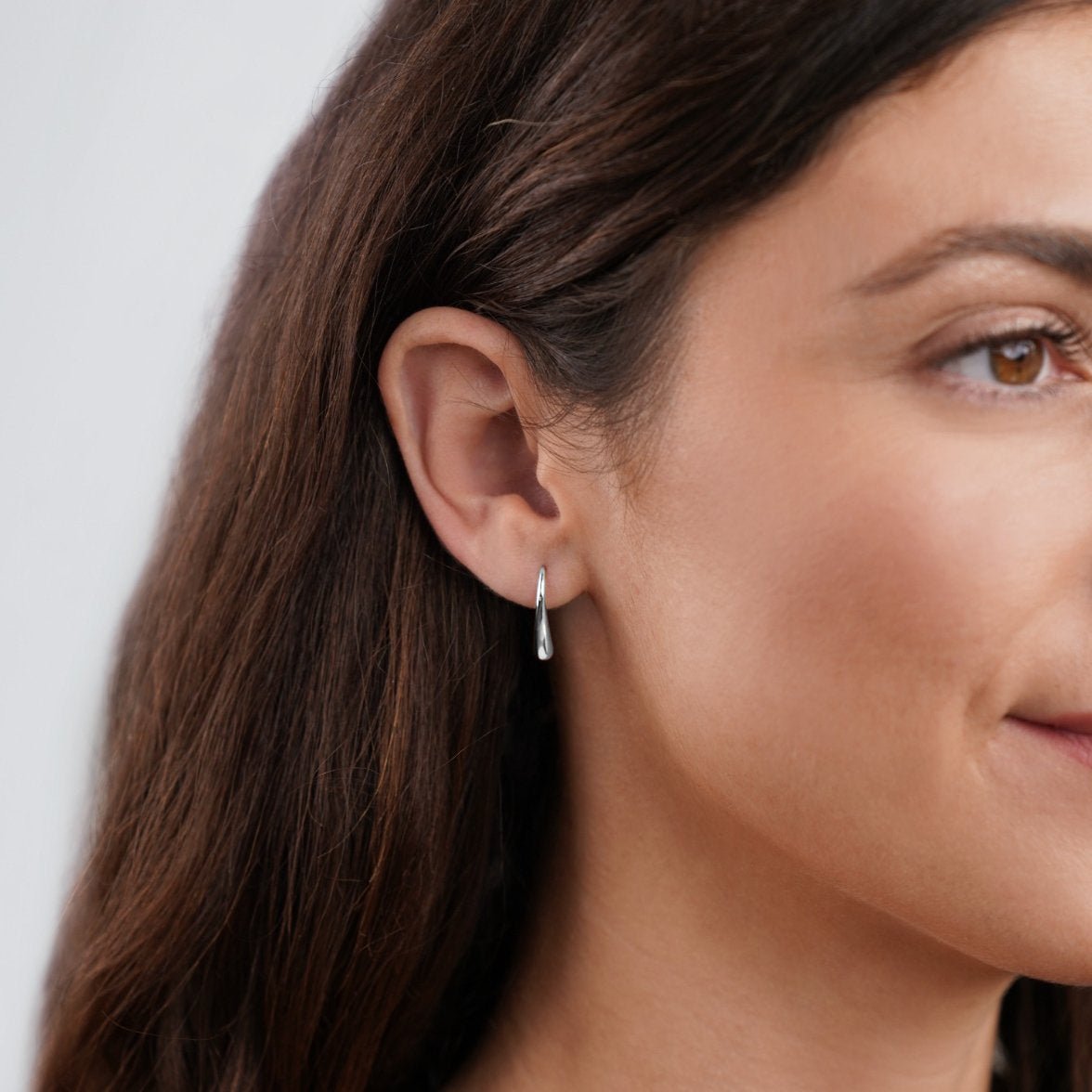 Francesca Smooth Drop Earrings in Silver-Tone