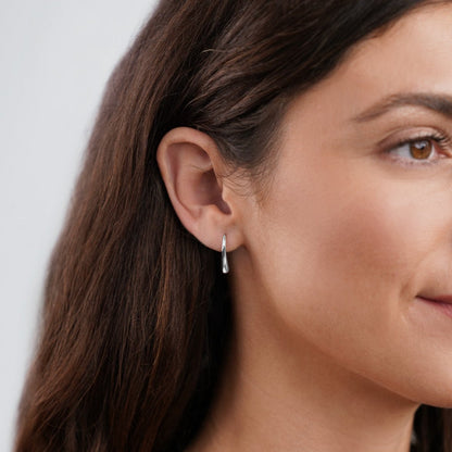 Francesca Smooth Drop Earrings in Silver-Tone