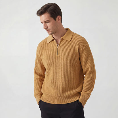 Men's Zip Through Knitted Jumper – Loose Relaxed Fit